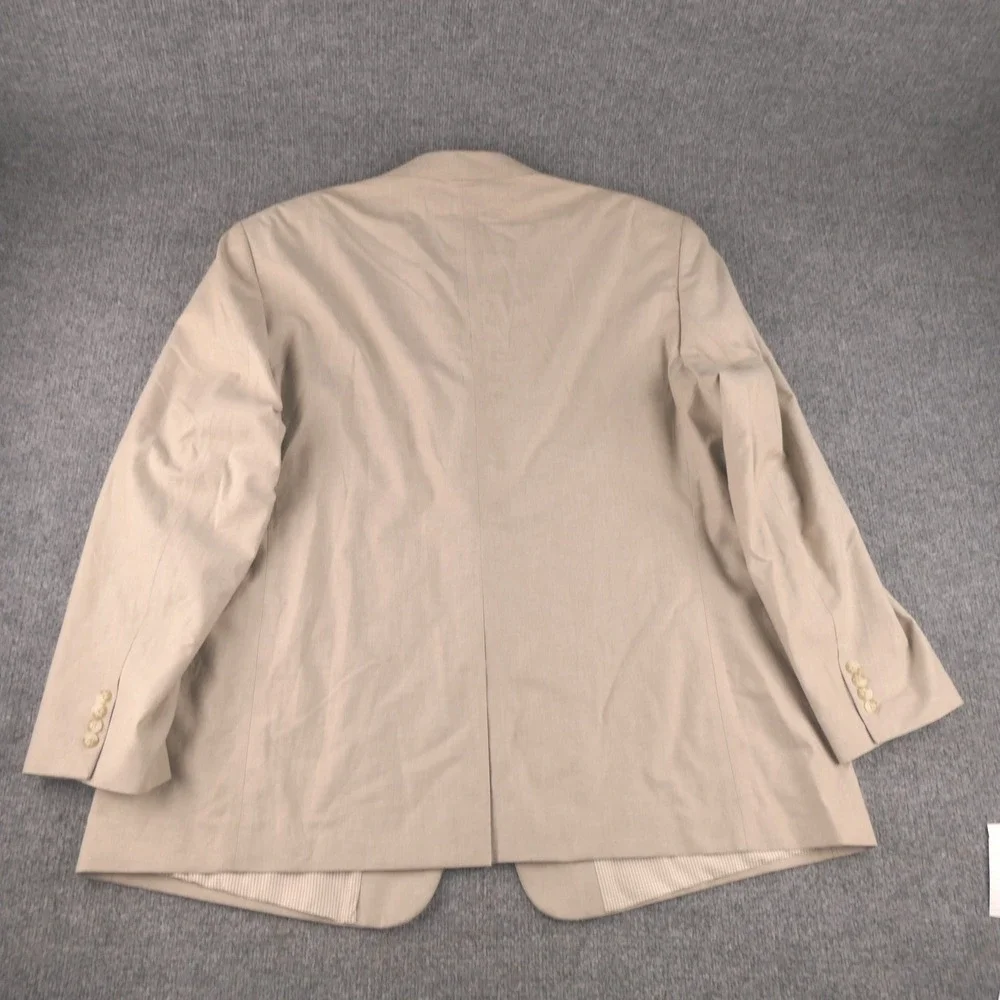 Saddlebred Blazer Men 56L Long Tan 100% Cotton Two Button Career Business Casual